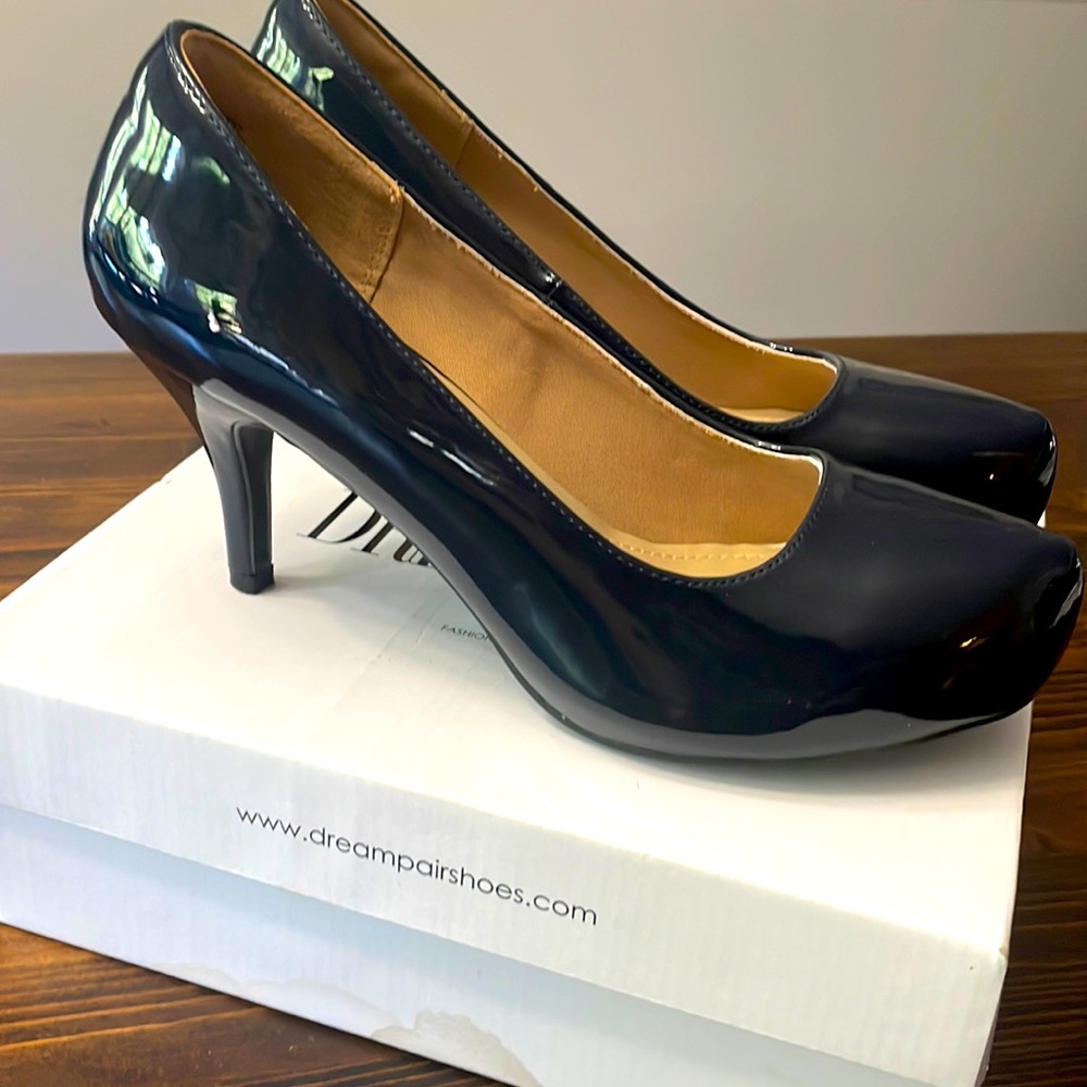 Dream Pairs Black Patent High Heel Pumps